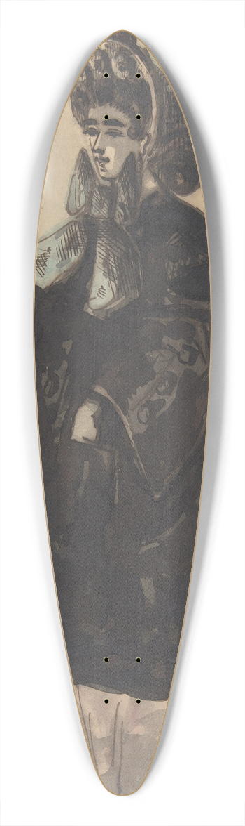 Constantin Guys - A Lady in a Bonnet and Coat 39.3 inch art pintail longboard deck