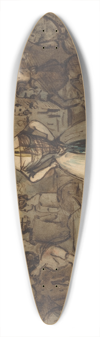 Constantin Guys - Officers And Courtesans In An Interior 39.3 inch art pintail longboard deck