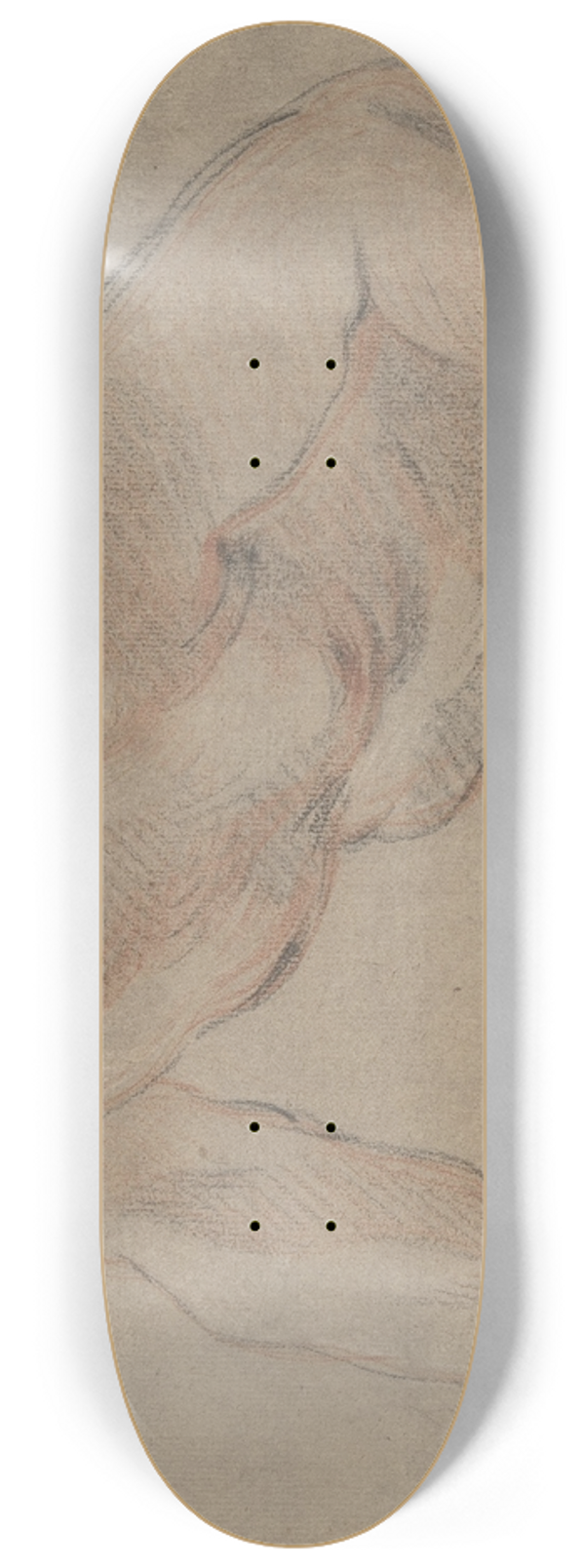 Jean-Baptiste Deshays - Half Figure of a Man, Nude to the Waist 8.25 inch art skate deck