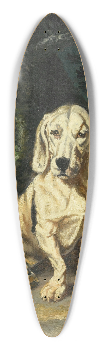 Constant Troyon - A Seated Basset Hound 39.3 inch art pintail longboard deck