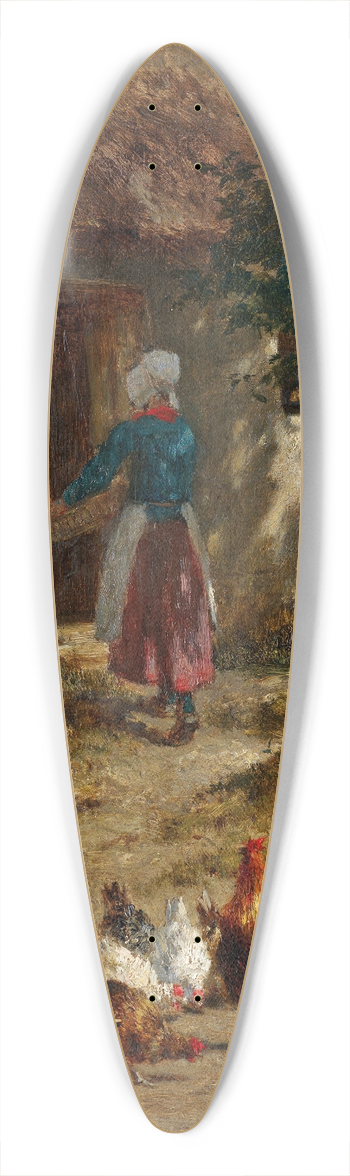 Constant Troyon - Hhner vor einem Bauernhaus 39.3 inch art pintail longboard deck