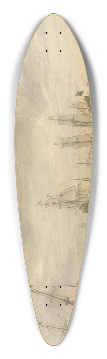 Cornelis Beelt - The Dutch Herring Fleet under Sail 39.3 inch art pintail longboard deck