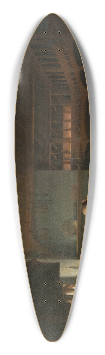 Cornelis Bisschop - Kitchen interior with a woman cooking 39.3 inch art pintail longboard deck