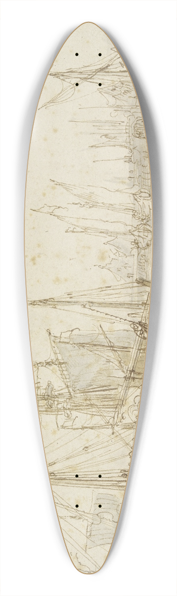 Cornelis Claesz. van Wieringen - Hafenansicht mit Schiffswerft 39.3 inch art pintail longboard deck