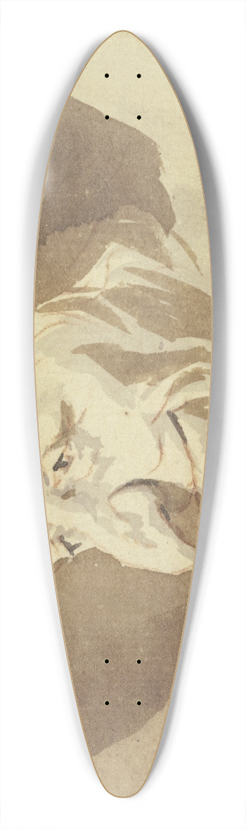 Cornelis Dusart - Hideous head. 39.3 inch art pintail longboard deck