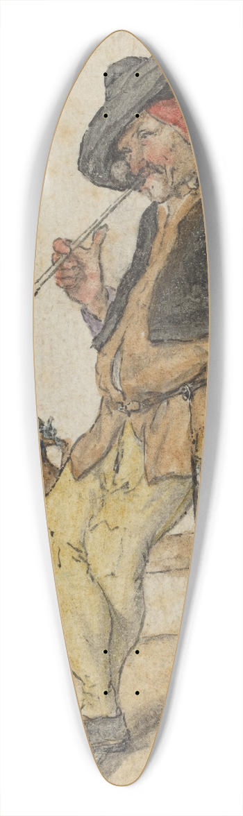 Cornelis Dusart - Peasant Smoking 39.3 inch art pintail longboard deck
