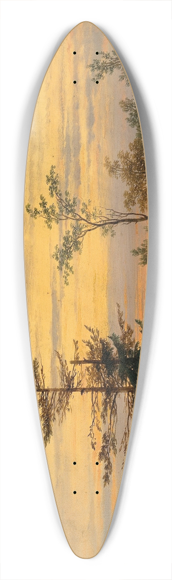 Cornelis Lieste - A Summer Evening on the Riverbank 39.3 inch art pintail longboard deck