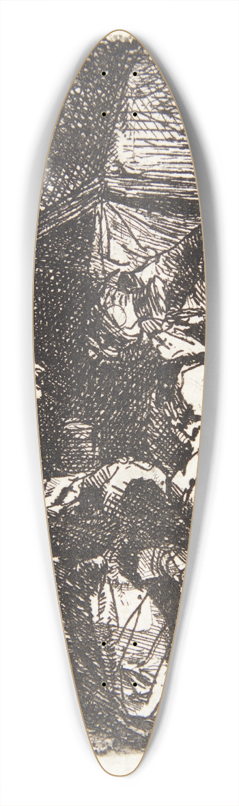 Cornelis Pietersz. Bega - Tre figurer ved et ildsted 39.3 inch art pintail longboard deck