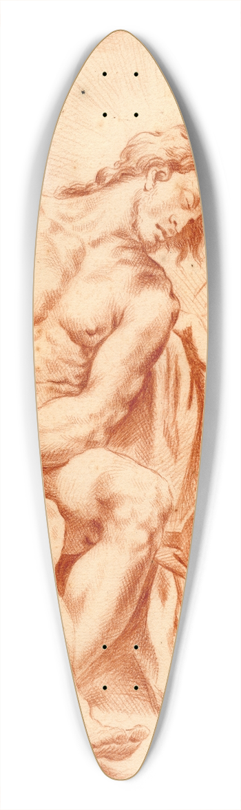Cornelis Pronk - Tekening van Christus op de steen met engel 39.3 inch art pintail longboard deck