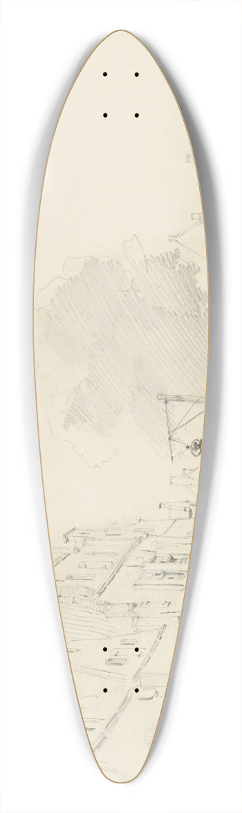 Cornelis Springer - Gezicht op de gracht te Hasselt 39.3 inch art pintail longboard deck
