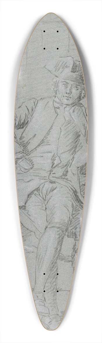 Cornelis Troost - A sitting cavalier 39.3 inch art pintail longboard deck