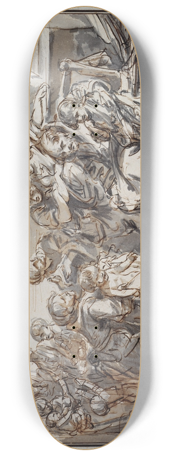 Jean-Baptiste Greuze - Domestic Scene 8.25 inch art skate deck