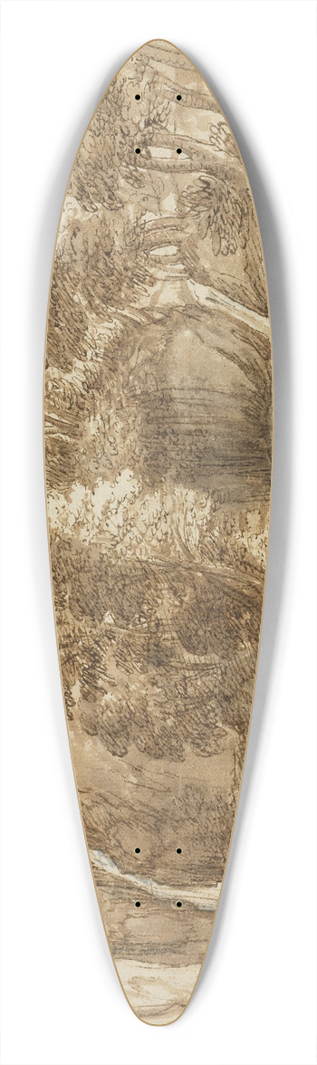 Cornelis van Poelenburg - Waldlandschaft bei Tivoli 39.3 inch art pintail longboard deck