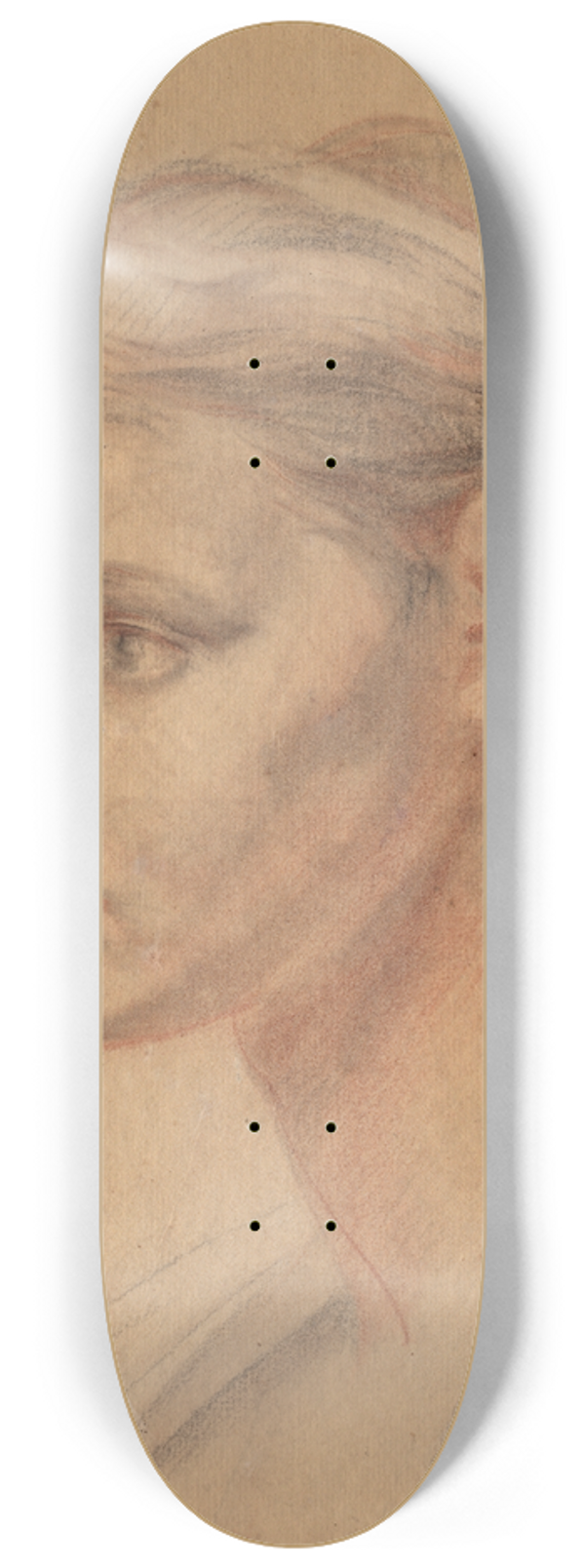 Jean-Baptiste Greuze - Head of a Girl 8.25 inch art skate deck
