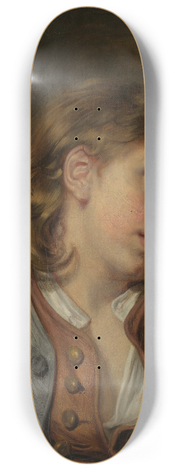 Jean-Baptiste Greuze - Head of a Young Boy 8.25 inch art skate deck