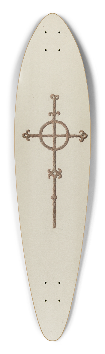 Cornelius Christoffels - Wrought Iron Cross, Campanario 39.3 inch art pintail longboard deck