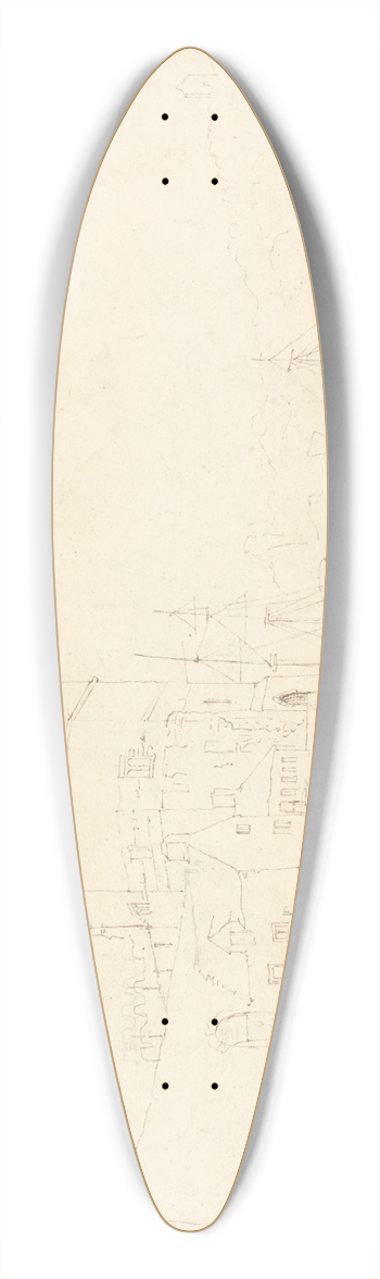 Cornelius Varley - Carnarvon Castle 39.3 inch art pintail longboard deck