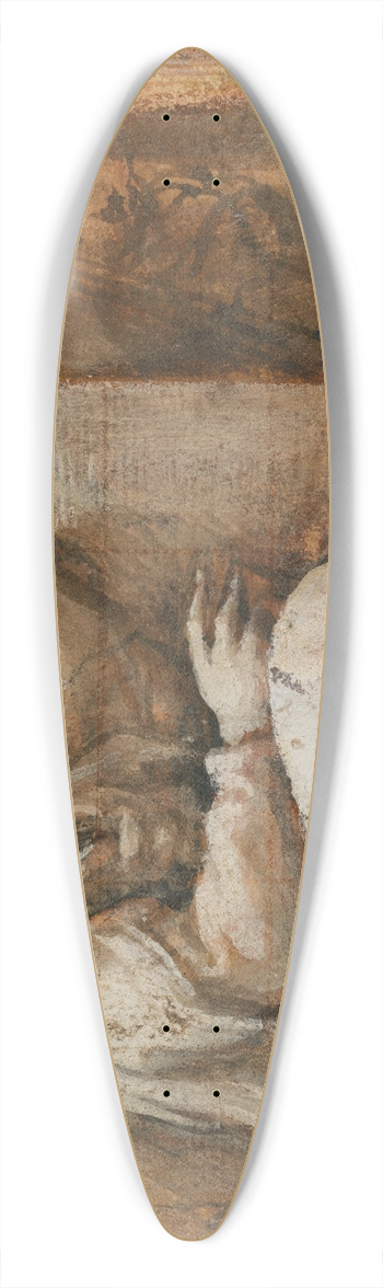 Correggio - Seated Prophet with Book, facing right 39.3 inch art pintail longboard deck