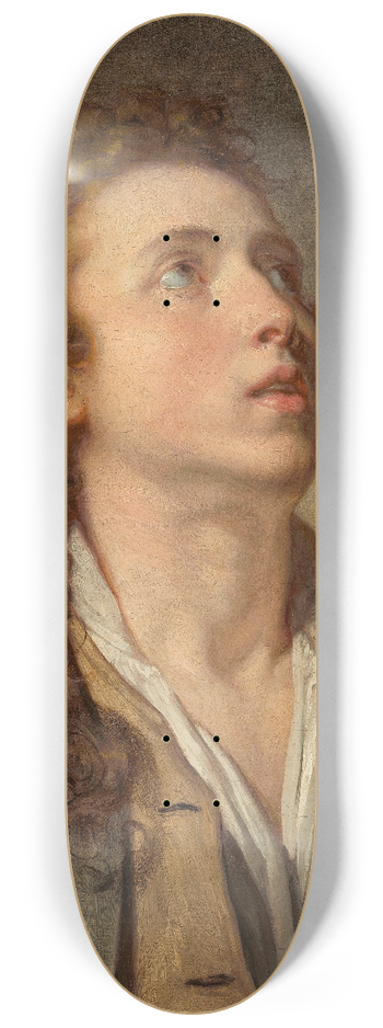 Jean-Baptiste Greuze - Study Of A Young Man 8.25 inch art skate deck