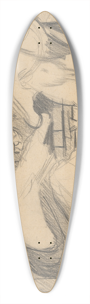 Cyprin Majernk - Study for the Painting Seduction 39.3 inch art pintail longboard deck