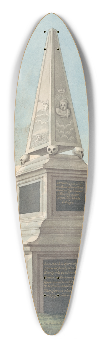Daniel Lysons - Tomb of Nathaniel Wickham, from West Ham Churchyard 39.3 inch art pintail longboard deck