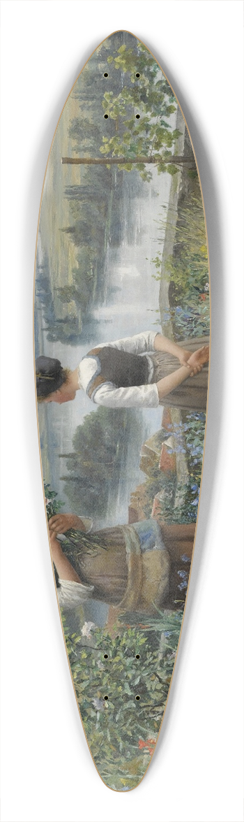 Daniel Ridgway Knight - Picking Flowers 39.3 inch art pintail longboard deck