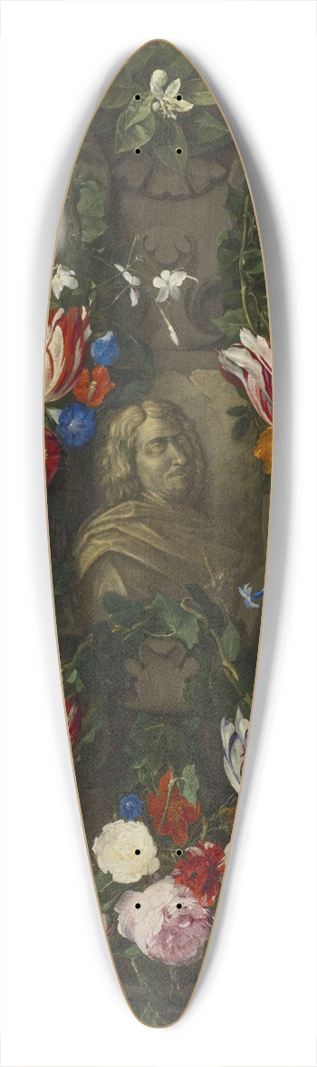 Daniel Seghers - Portrait of Nicolas Poussin 39.3 inch art pintail longboard deck