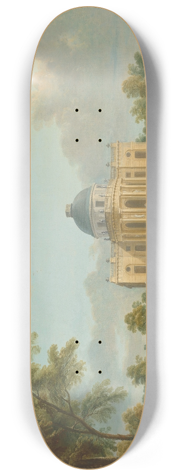 Jean-Baptiste Lallemand - The east side of the Chteau de Montmusard, Dijon, seen from the gardens 8.25 inch art skate deck