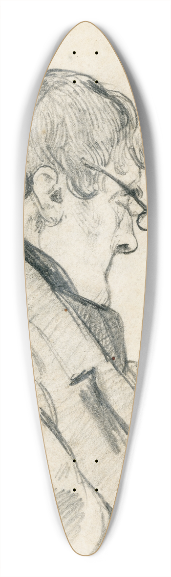 David Bles - Man reading a newspaper 39.3 inch art pintail longboard deck