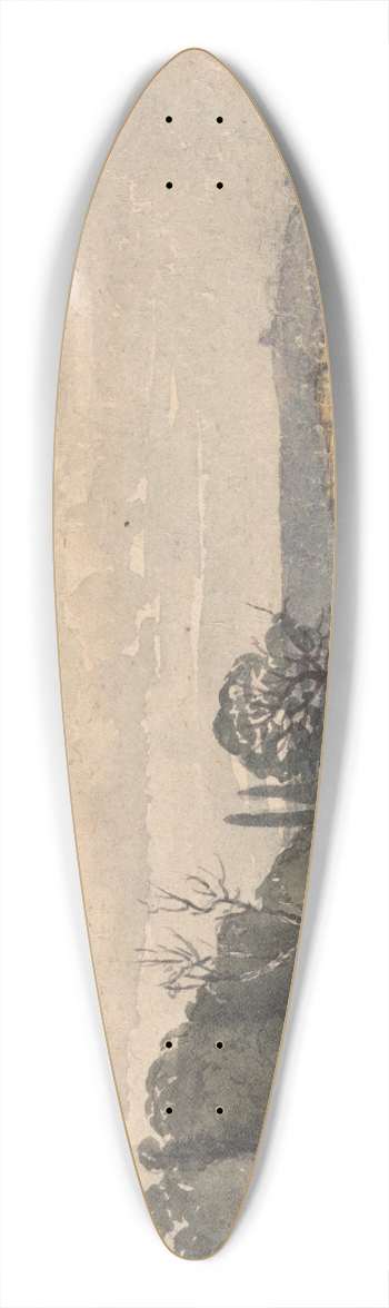 David Charles Read - Landscape With a Ploughed Field in the Foreground 39.3 inch art pintail longboard deck