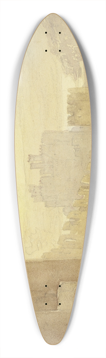 David Cox - Sunrise, Conway Castle 39.3 inch art pintail longboard deck