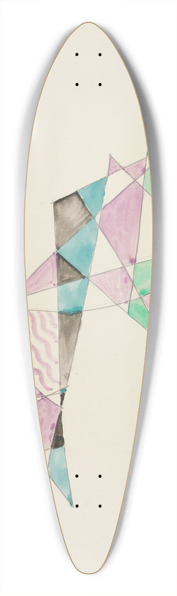 David Kakabadz - Abstraction Based on Sails, IX 39.3 inch art pintail longboard deck