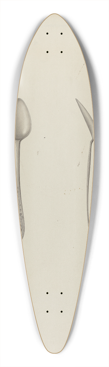 David P Willoughby - Silver Teaspoon 39.3 inch art pintail longboard deck