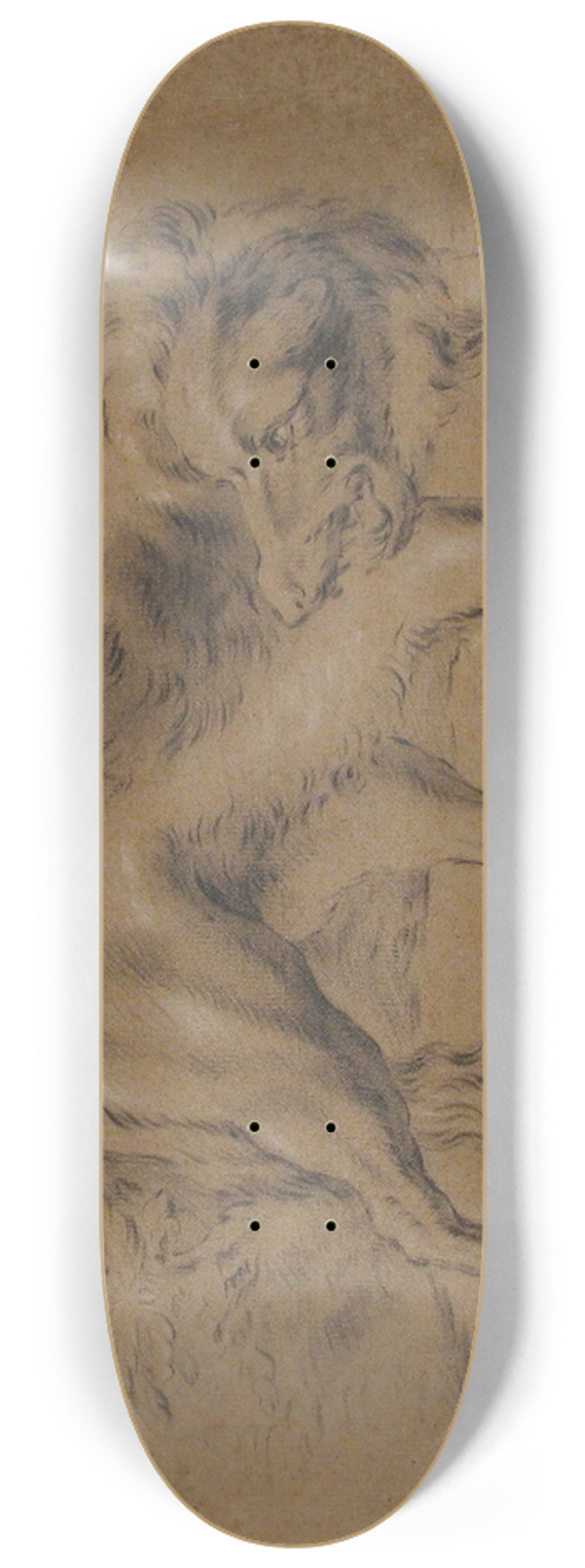 Jean-Baptiste Oudry - Angry Dog 8.25 inch art skate deck