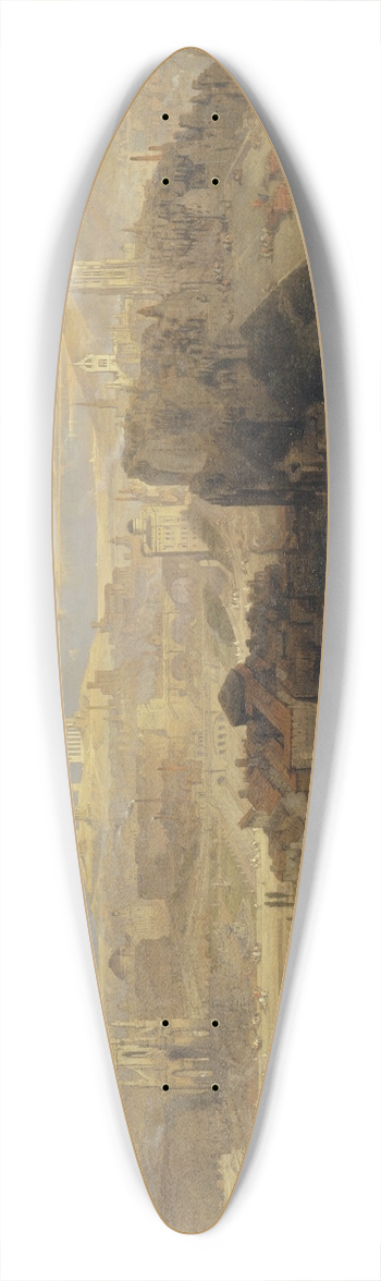 David Roberts - Edinburgh from the Castle 39.3 inch art pintail longboard deck