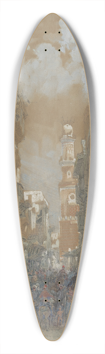 David Roberts - Mosque, El Mooristan, Cairo, Egypt 39.3 inch art pintail longboard deck