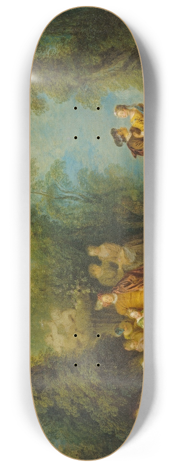 Jean-Baptiste Pater - Fte galante by a Fountain 8.25 inch art skate deck