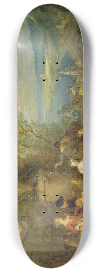 Jean-Baptiste Pater - Fte galante in a Coastal Landscape 8.25 inch art skate deck