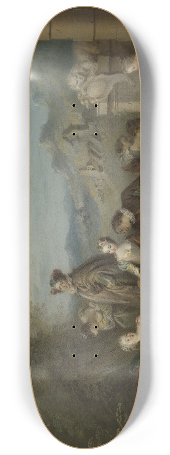 Jean-Baptiste Pater - Fte galante in a Landscape 8.25 inch art skate deck