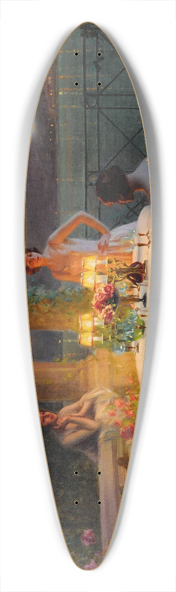Delphin Enjolras - A candlelit dinner 39.3 inch art pintail longboard deck