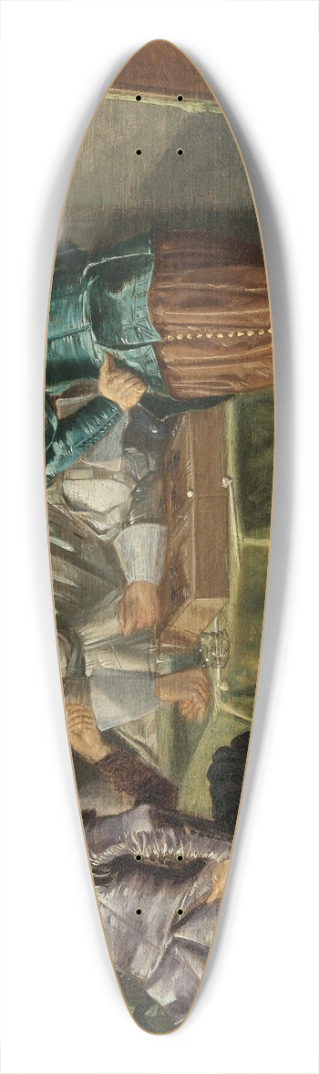 Dirck Hals - Tric-Trac Players In An Interior 39.3 inch art pintail longboard deck