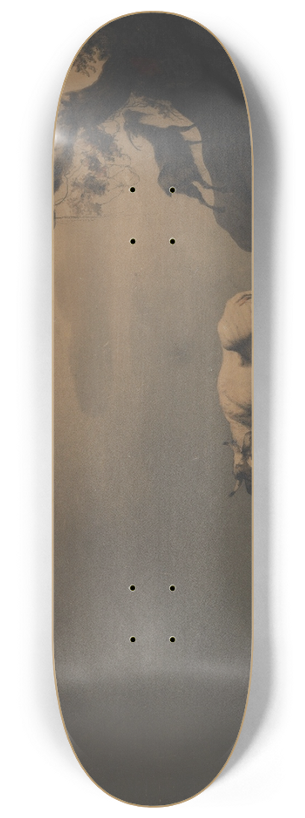 Jean-Baptiste Pillement - Cows and a Goat in a Landscape 8.25 inch art skate deck