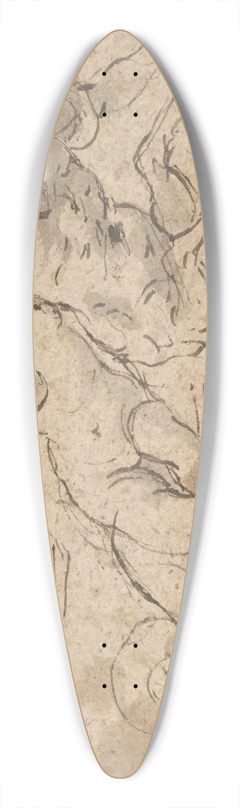 Domenico Gargiulo - Nude Female Riding on a Tritons Back 39.3 inch art pintail longboard deck
