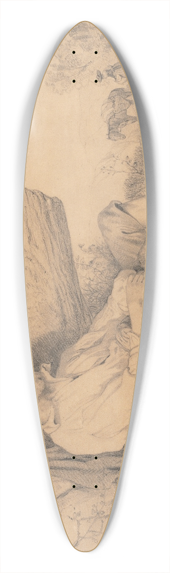 Dominique Louis Papety - Sleeping Field Worker 39.3 inch art pintail longboard deck