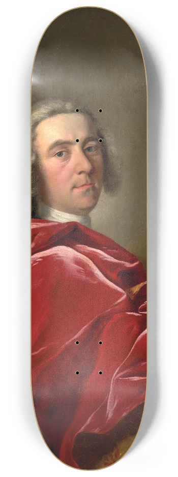 Jean-Baptiste van Loo - Portrait Of A Gentleman In A Red Velvet Cloak 8.25 inch art skate deck