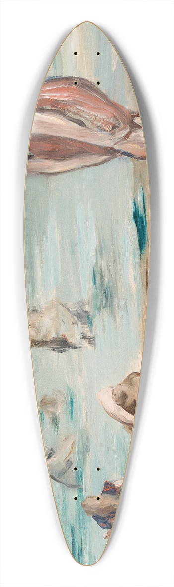 douard Manet - On the Beach 39.3 inch art pintail longboard deck
