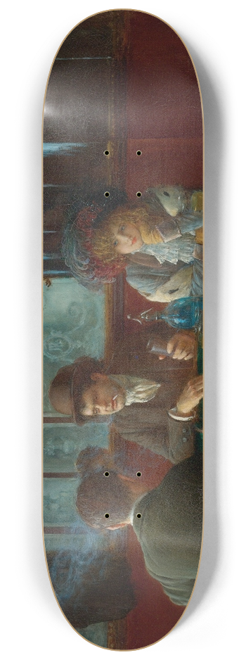 Jean Braud - Backgammon At The Caf 8.25 inch art skate deck