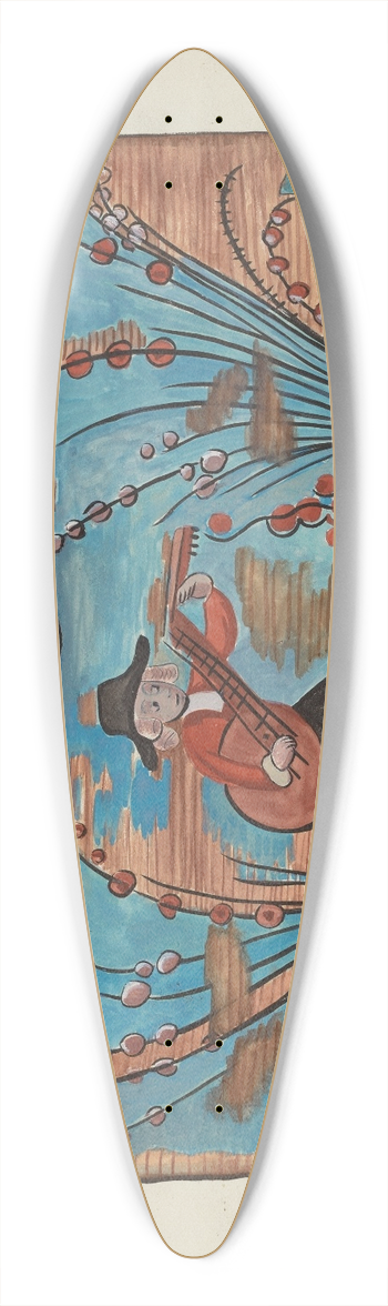 E. Boyd - Small Chest 39.3 inch art pintail longboard deck