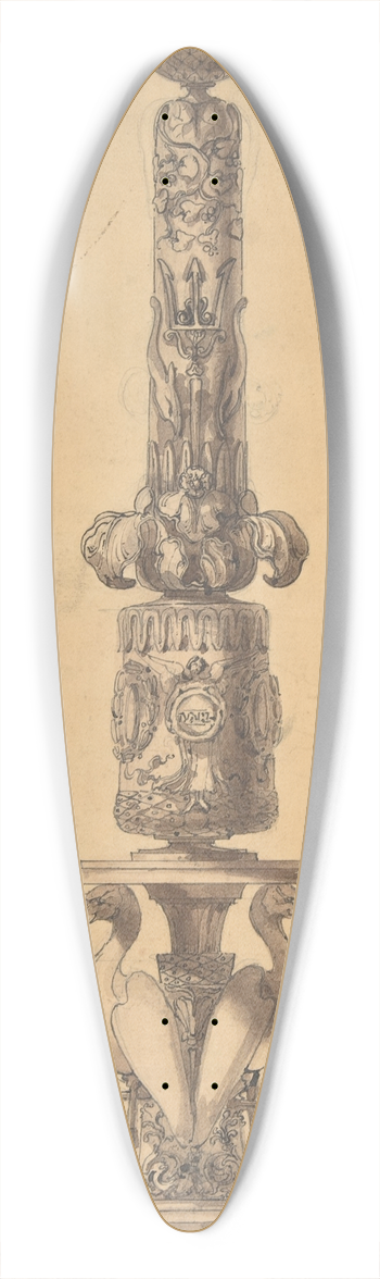Edgar George Papworth Sr. - Design for a Candelabrum 39.3 inch art pintail longboard deck