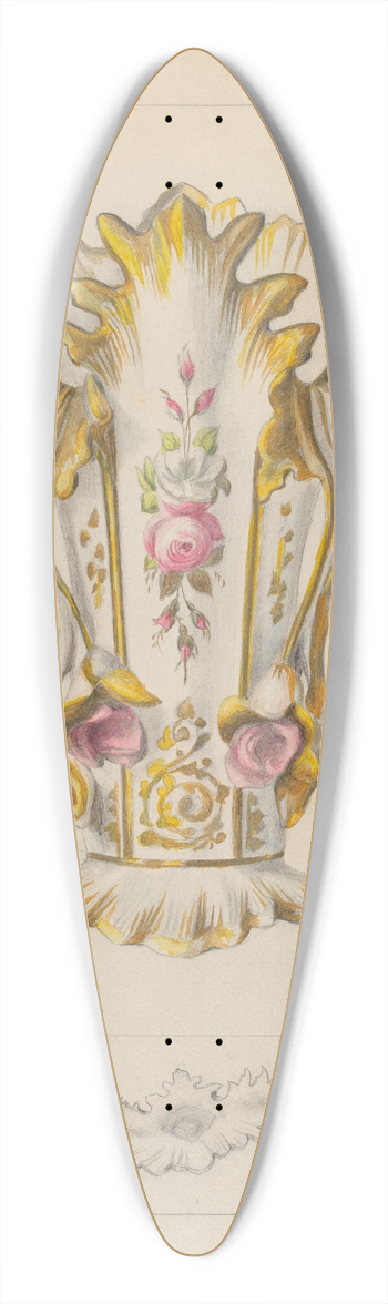 Edith Magnette - Porcelain Vase 39.3 inch art pintail longboard deck